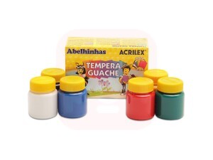 Tinta Guache 6 Cores 15ml - Acrilex