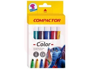 Canetinha 6 Cores Jumbo - Compactor